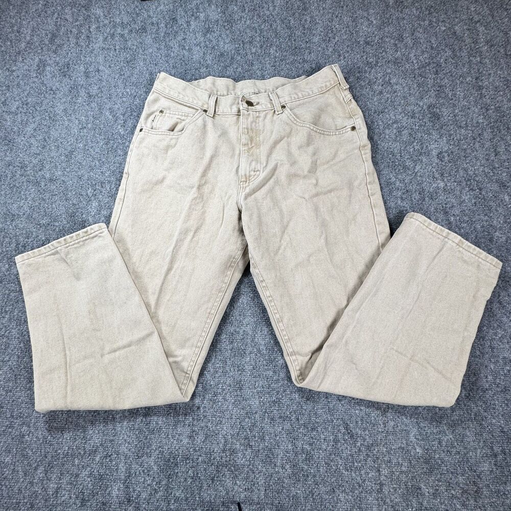 Vintage L.L.Bean USA Jeans 34x29 Khaki Straight Leg Workwear Tan